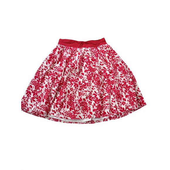 Ixia Dresses & Skirts - Ixia Red White‎ Floral Polka Dot A-Line Skirt L Large Made in USA Boho Lined